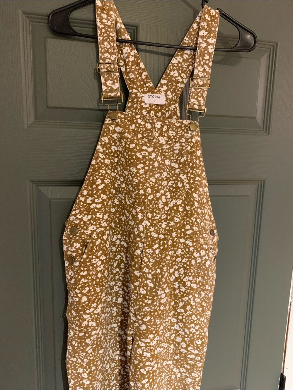 Women’s Brown Floral Overalls